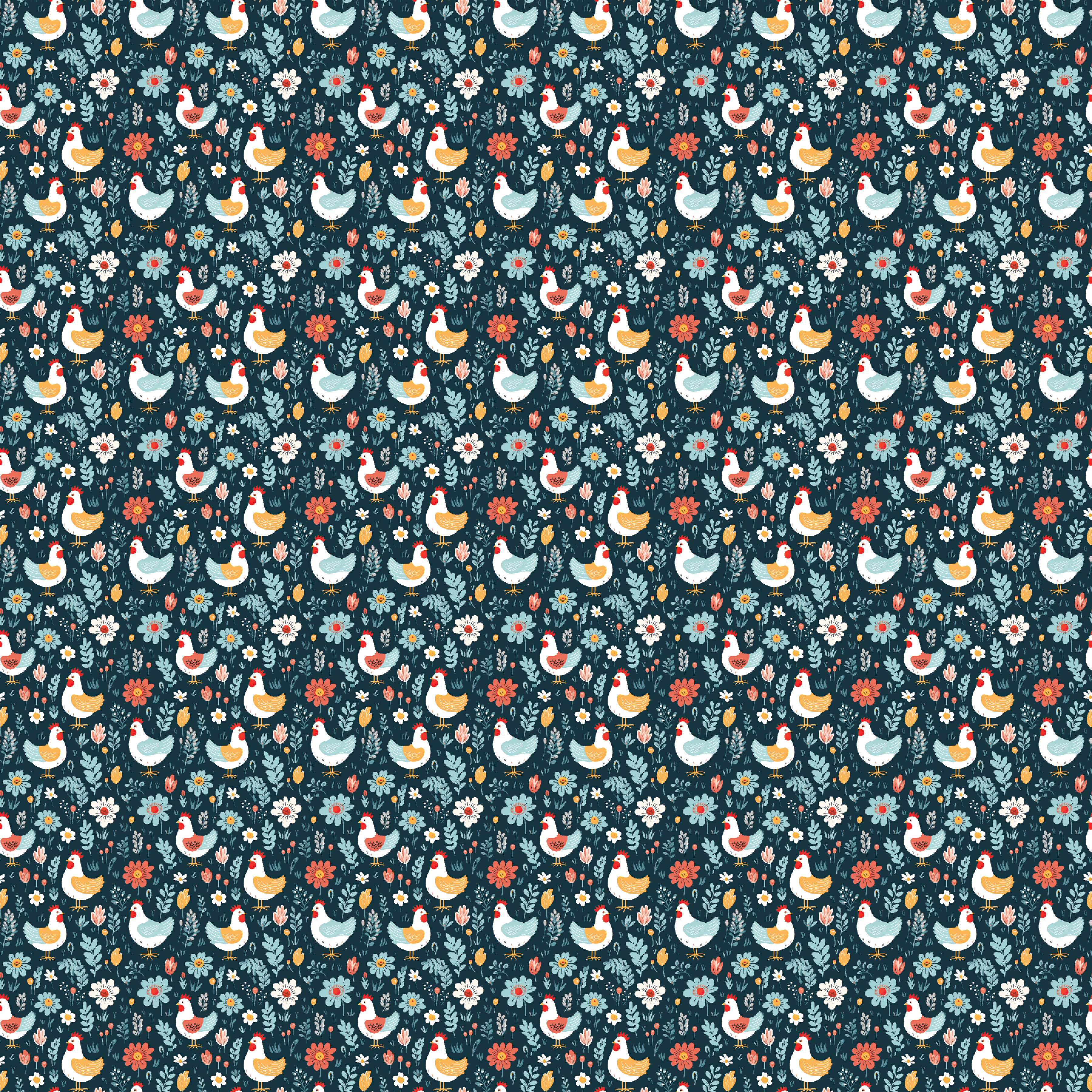 Floral Chickens Pattern Acrylic Sheets - CMB Pattern Acrylic